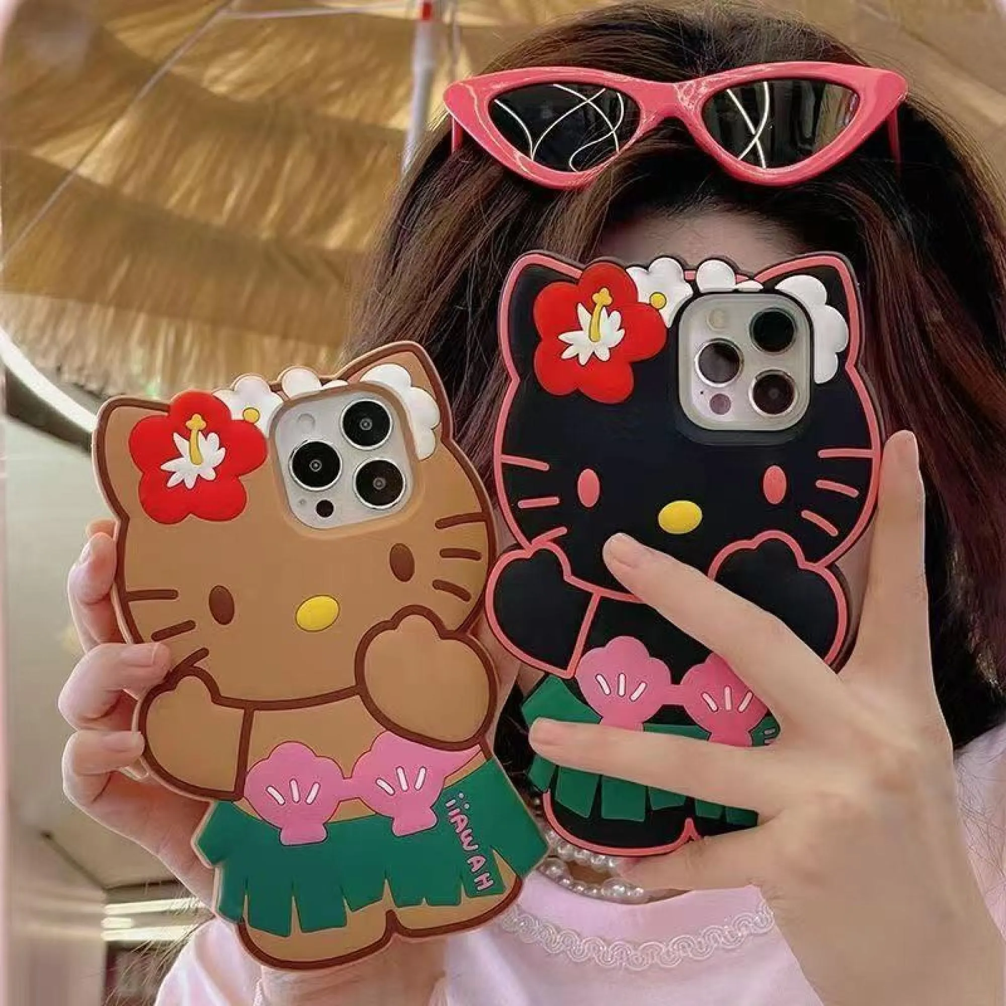 Cartoon 3D Skirt KT Silicone Phone Case