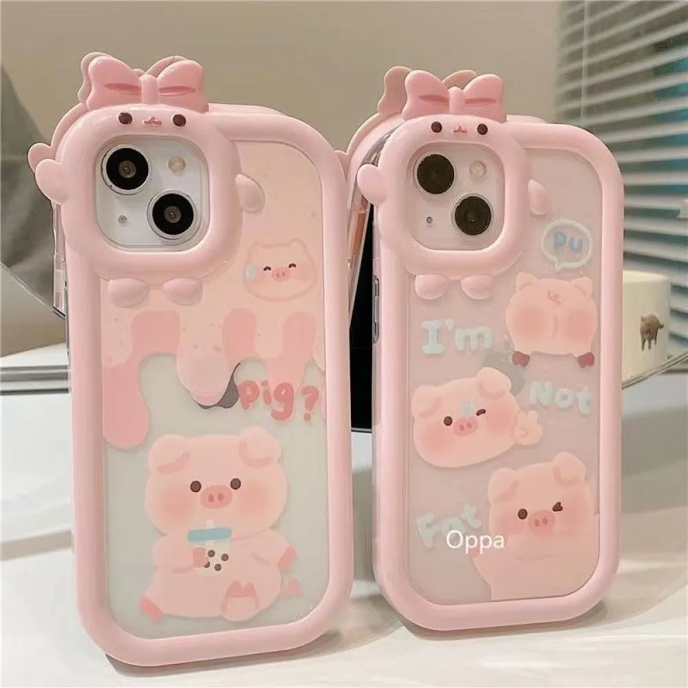 Clear Cute Pig Phone Case