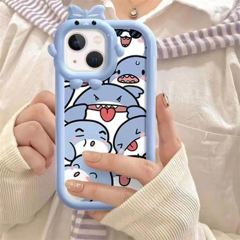 Clear Cartoon Shark Phone Case
