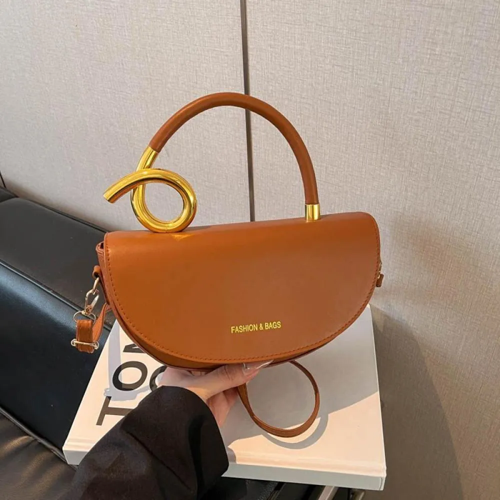 Chic PU Leather Saddle Crossbody Handbag